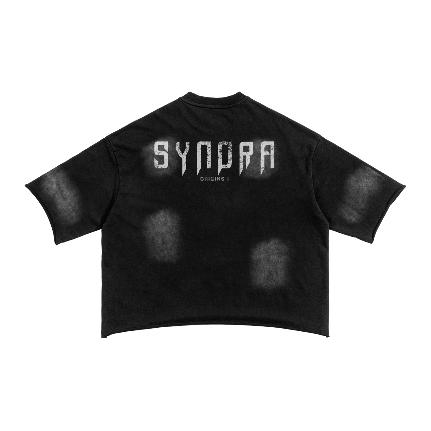 'OSIRIS THE AFTERLIFE' SUNFADED FRENCH TERRY RAW HEM TEE IN BURNT BLACK